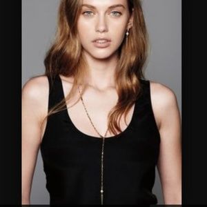 Stella & Dot Bianca Lariat Necklace Silver